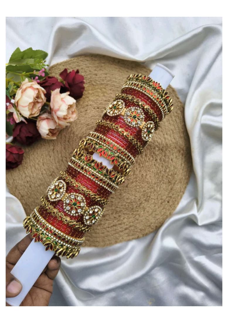 VARNIKA (Red , green , gold , white crystal)